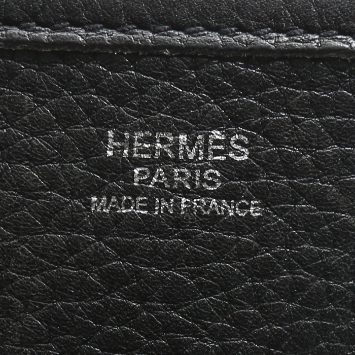 Bolso bandolera Hermès  Evelyne modelo pequeño  en cuero togo gris antracita - Detail D3