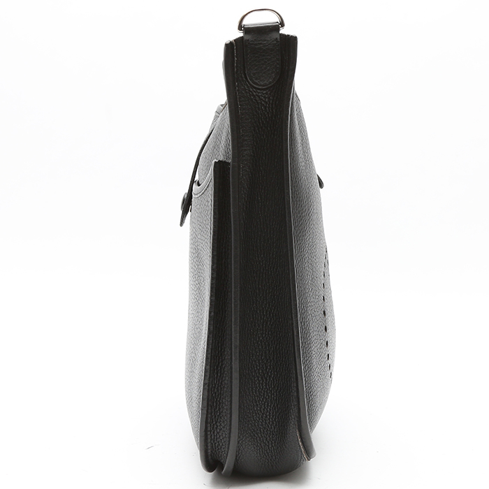 Hermès  Evelyne small model  shoulder bag  in anthracite grey togo leather - Detail D6