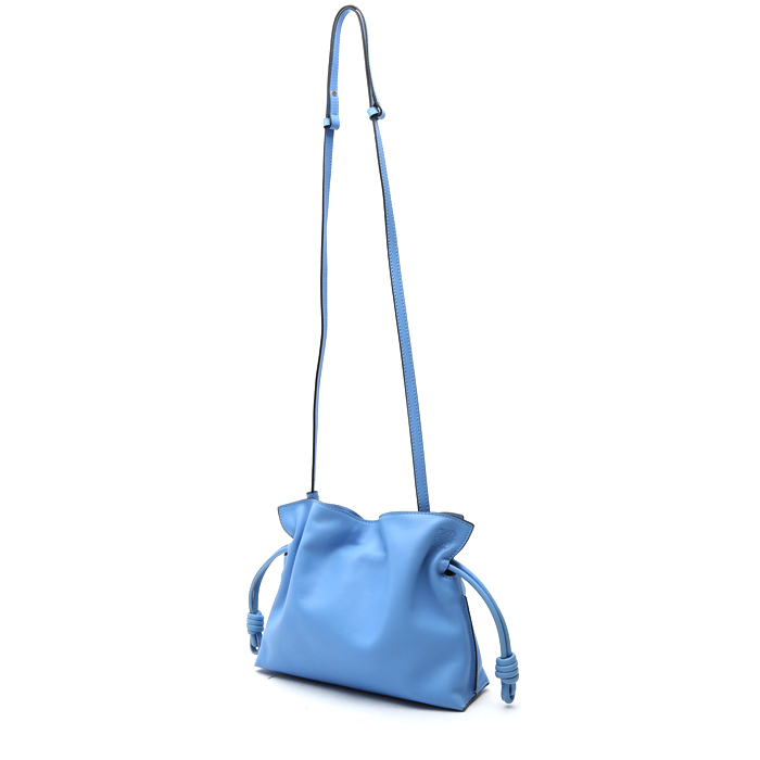 Bolso bandolera Loewe  Flamenco Knot  en cuero azul - Detail D8