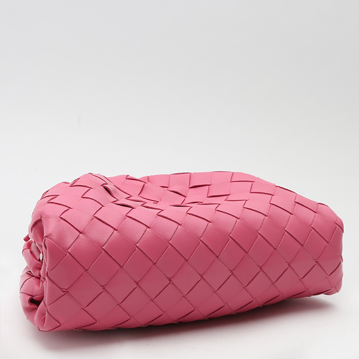 Sac/pochette Bottega Veneta  Pouch en cuir tressé rose - Detail D4