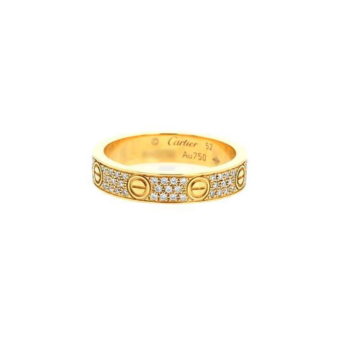 Cartier Love pavé ring in yellow gold and diamonds