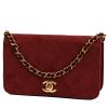 Sac porté épaule ou main Chanel  Mademoiselle en daim matelassé bordeaux - 00pp thumbnail