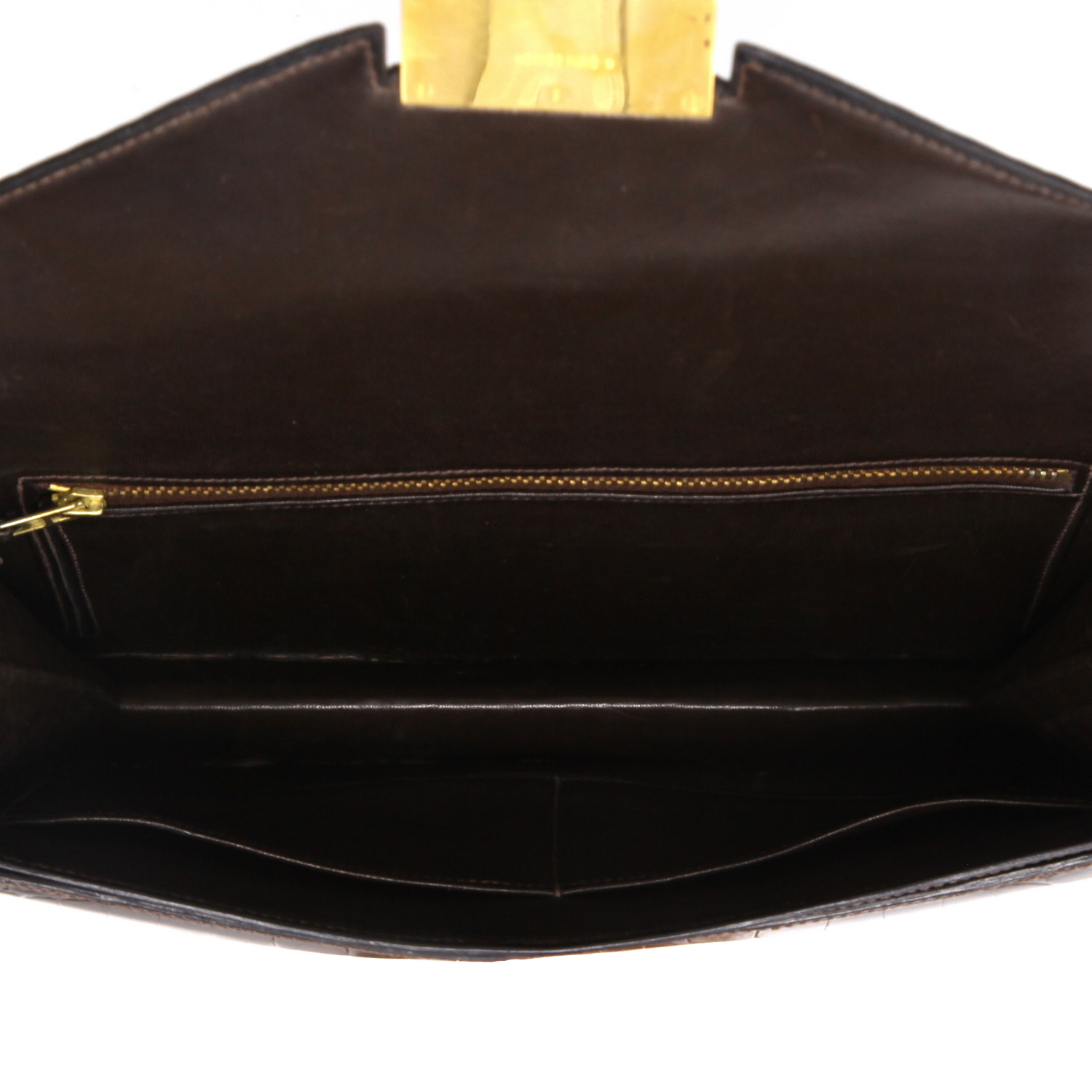 Sac/pochette Hermès Faco en crocodile porosus marron - Detail D8