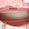 Dior  Lady D-Lite handbag  in pink and white canvas - Detail D8 thumbnail