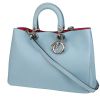 Dior  Diorissimo large model  shopping bag  in light blue grained leather - 00pp thumbnail