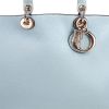 Shopping bag Dior  Diorissimo modello grande  in pelle martellata celeste - Detail D1 thumbnail