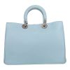 Dior  Diorissimo large model  shopping bag  in light blue grained leather - Detail D7 thumbnail