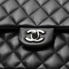 Chanel  Grand Shopping shopping bag  in black quilted leather - Detail D1 thumbnail