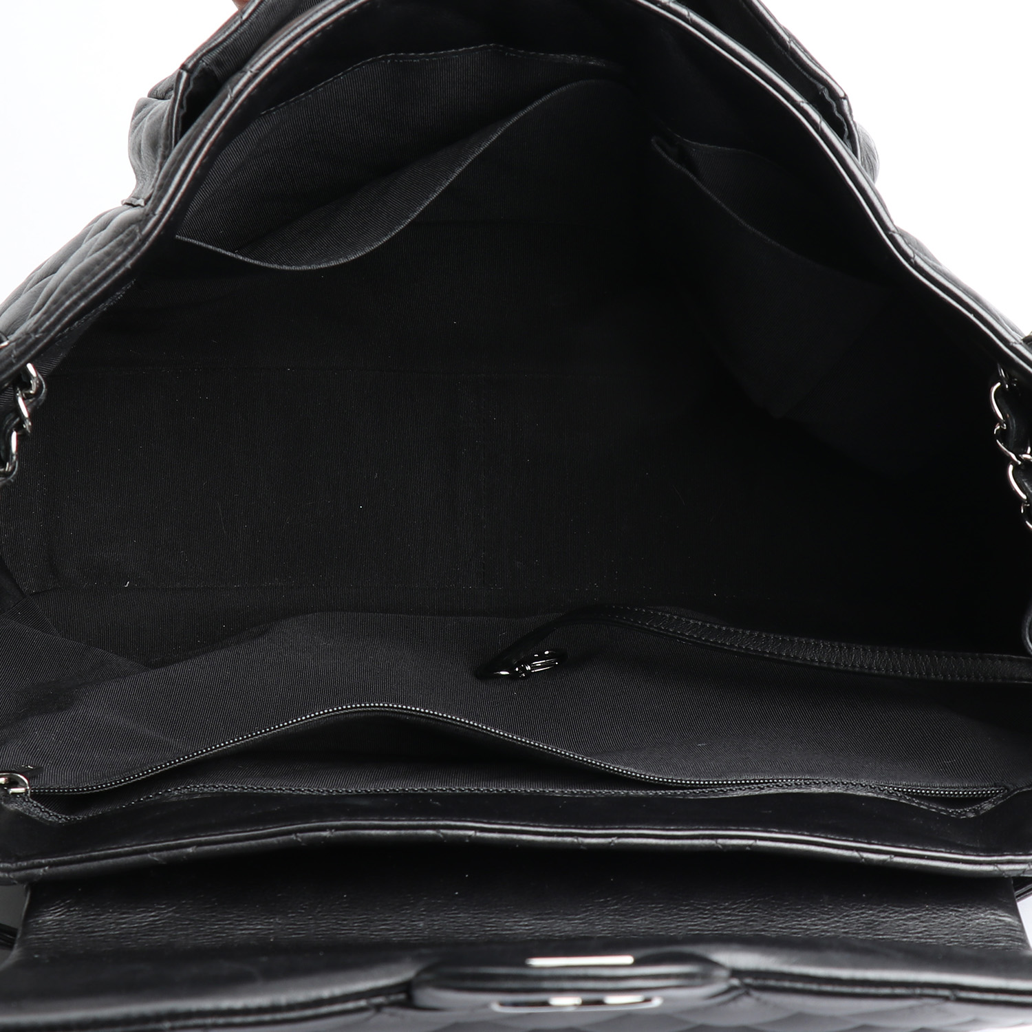 Shopping bag Chanel Grand Shopping in pelle trapuntata nera - Detail D2