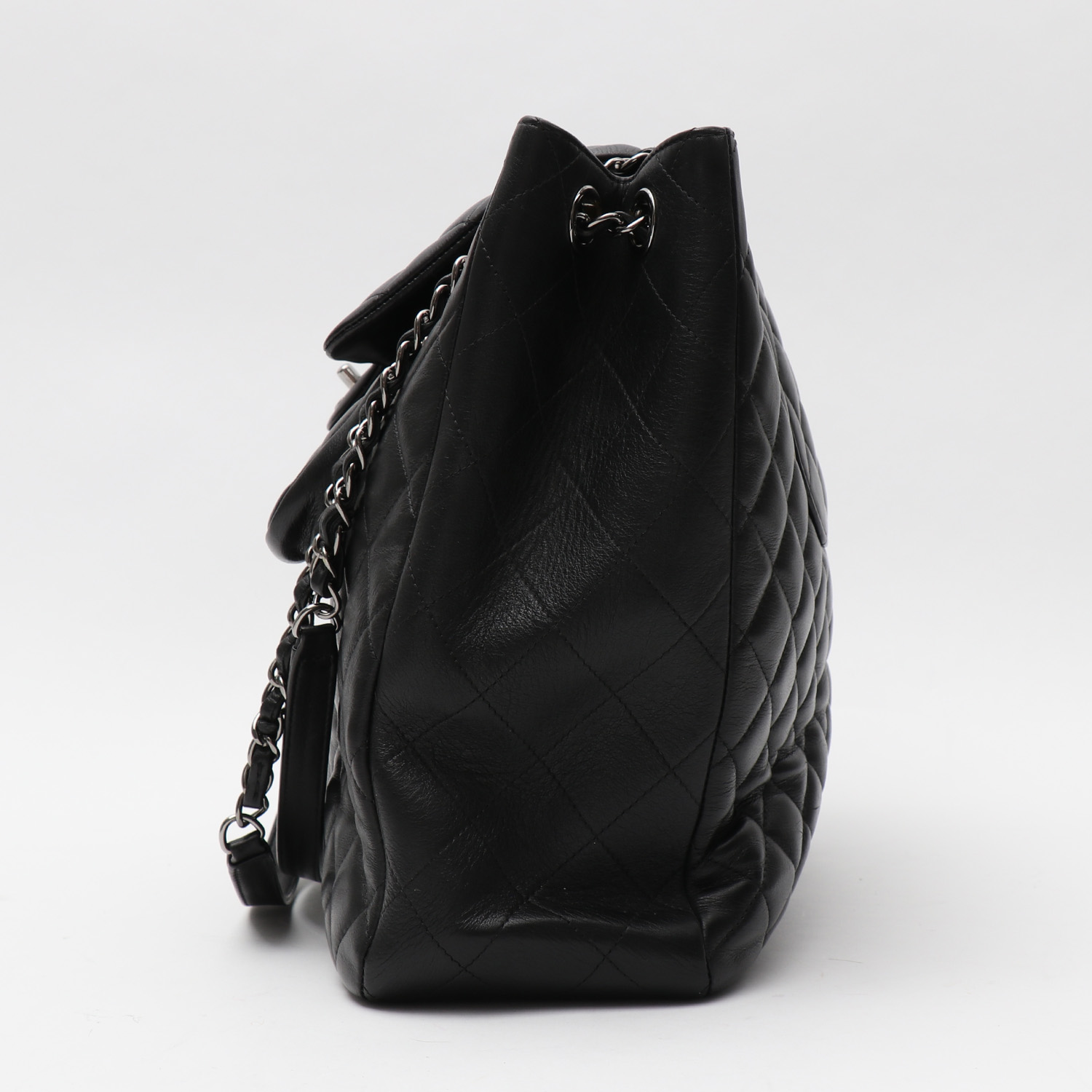 Shopping bag Chanel Grand Shopping in pelle trapuntata nera - Detail D5