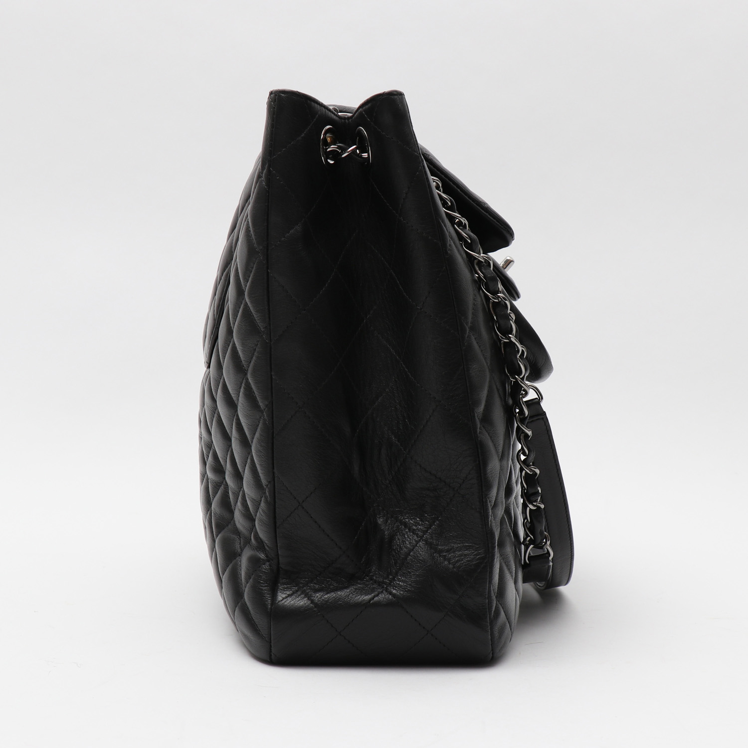 Shopping bag Chanel Grand Shopping in pelle trapuntata nera - Detail D6
