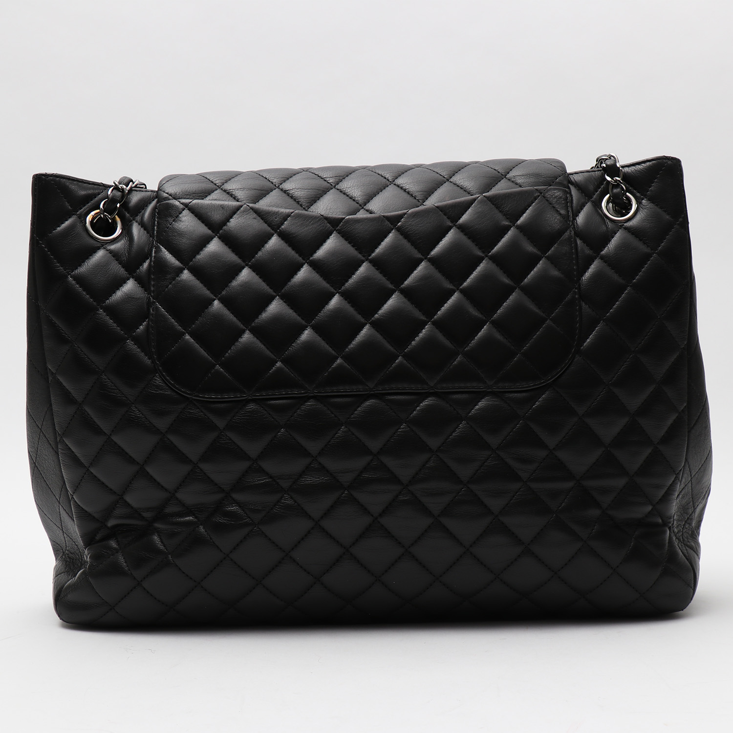 Shopping bag Chanel Grand Shopping in pelle trapuntata nera - Detail D7