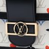 Bolso de mano Louis Vuitton  Dauphine en lona Monogram blanca y cuero negro - Detail D1 thumbnail
