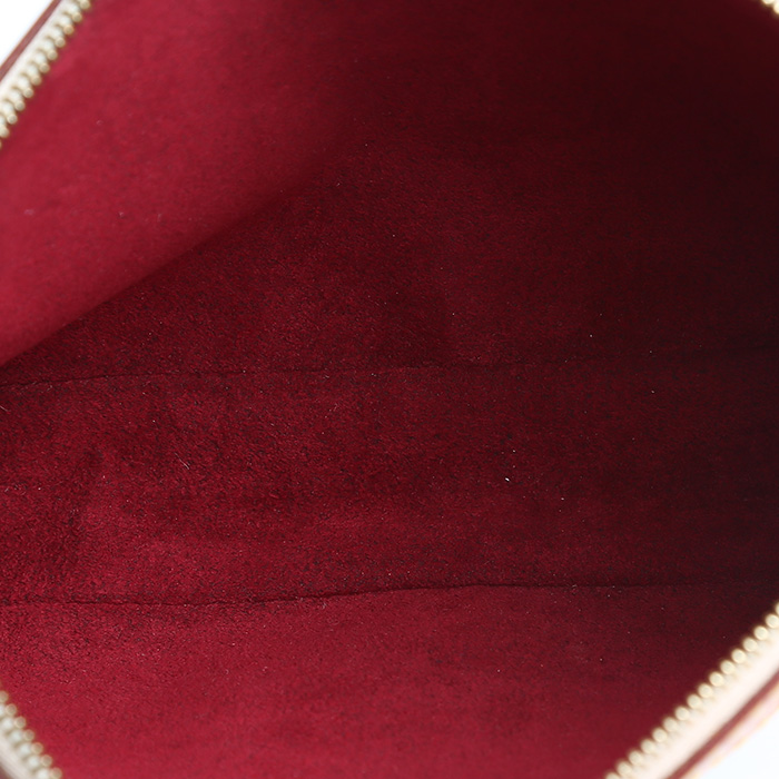 Pochette Louis Vuitton  Pochette accessoires en toile monogram blanche et cuir naturel - Detail D2