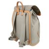 Mochila Louis Vuitton   en lona a cuadros gris y cuero natural - Detail D5 thumbnail