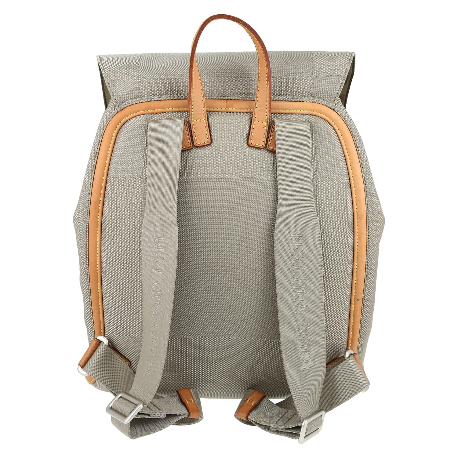 Louis Vuitton   backpack  in grey damier canvas  and natural leather - Detail D7