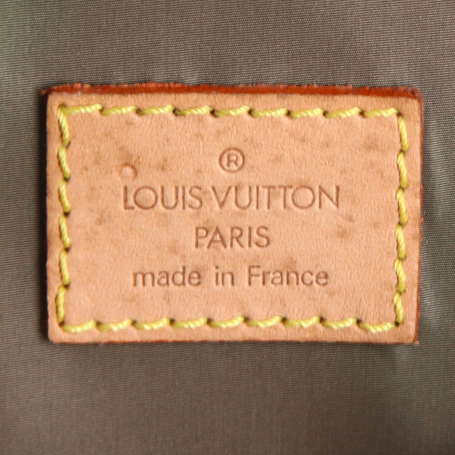 Mochila Louis Vuitton   en lona a cuadros gris y cuero natural - Detail D9