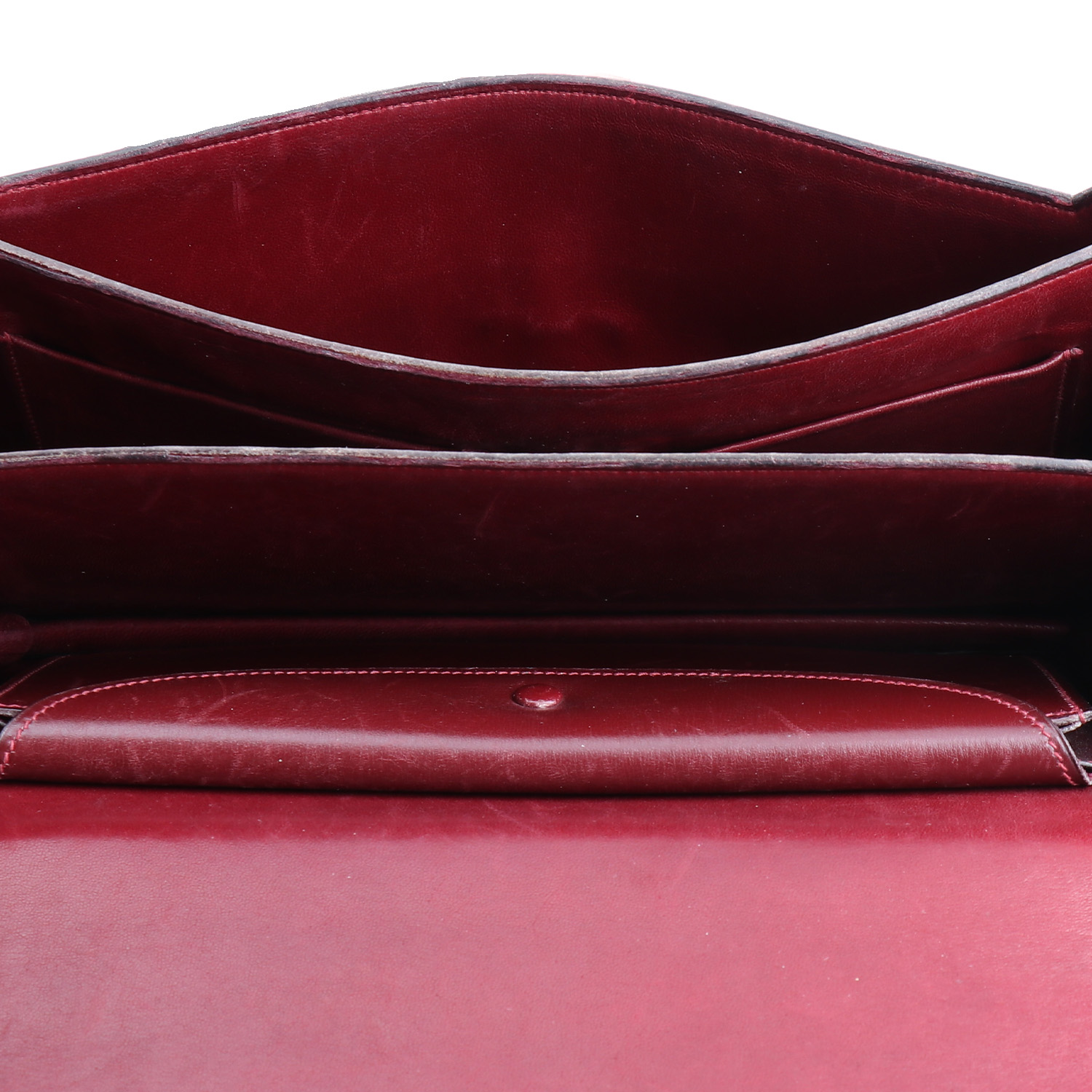 Bolso de mano Hermès Cordeliere en cuero box color burdeos - Detail D2