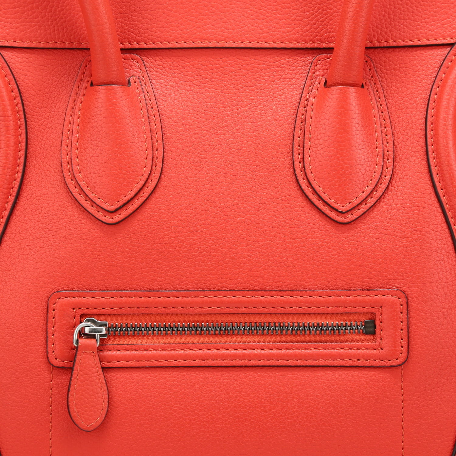 Celine  Luggage medium model  handbag  in red leather - Detail D1