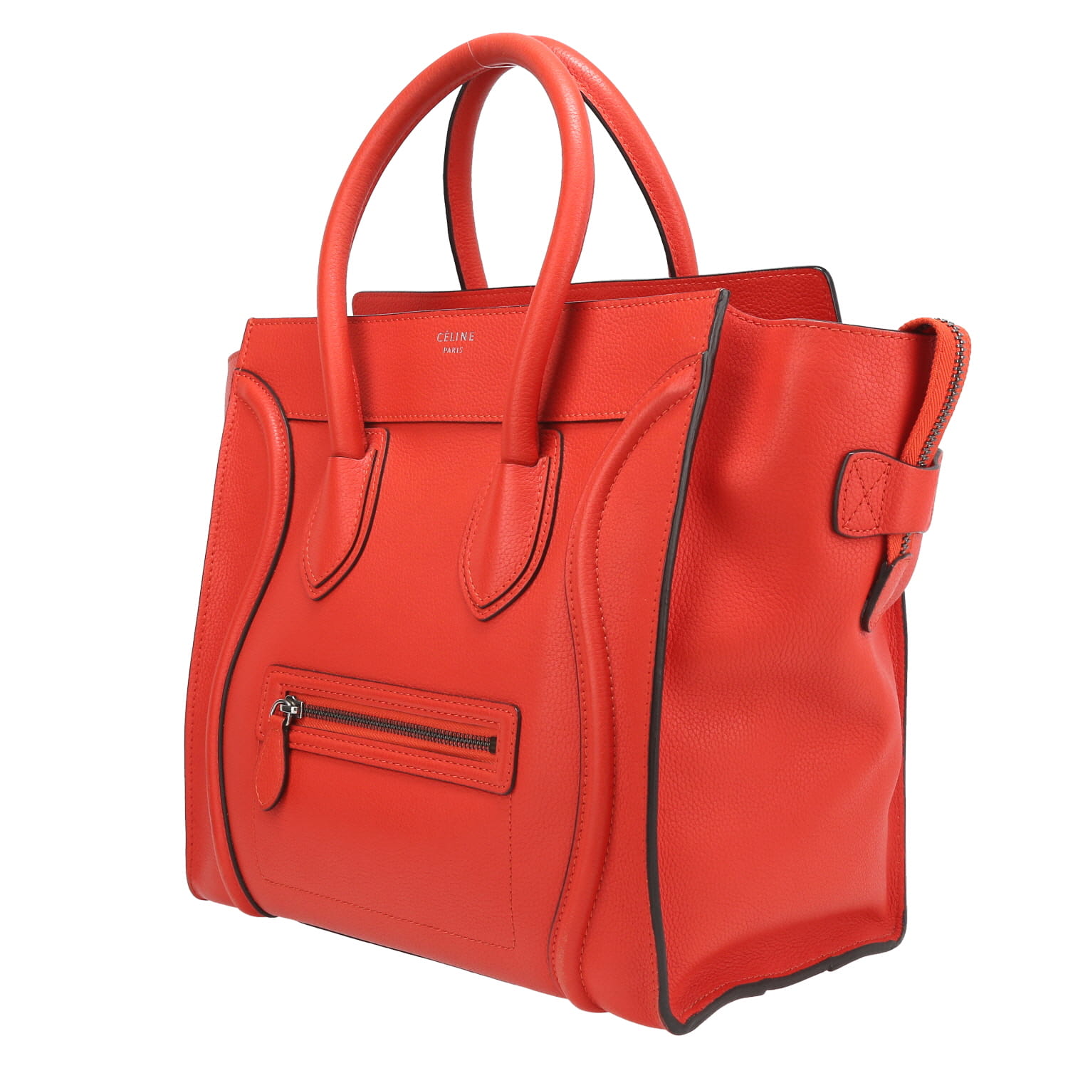 Borsa Celine  Luggage modello medio  in pelle rossa - Detail D3