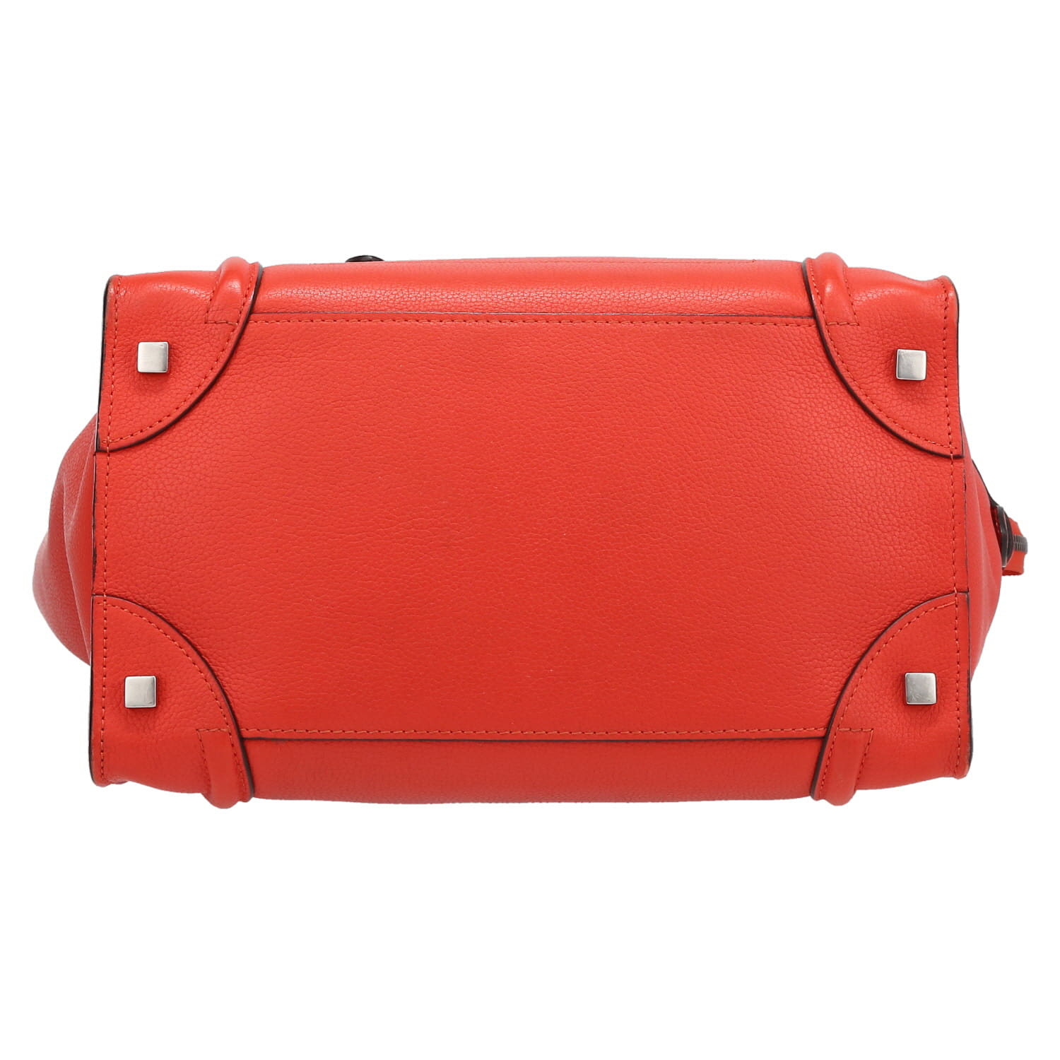 Sac à main Celine  Luggage moyen modèle  en cuir rouge - Detail D4