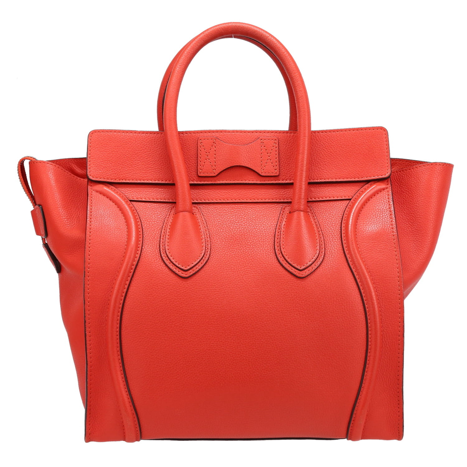 Celine  Luggage medium model  handbag  in red leather - Detail D7