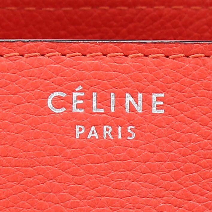 Borsa Celine  Luggage modello medio  in pelle rossa - Detail D9