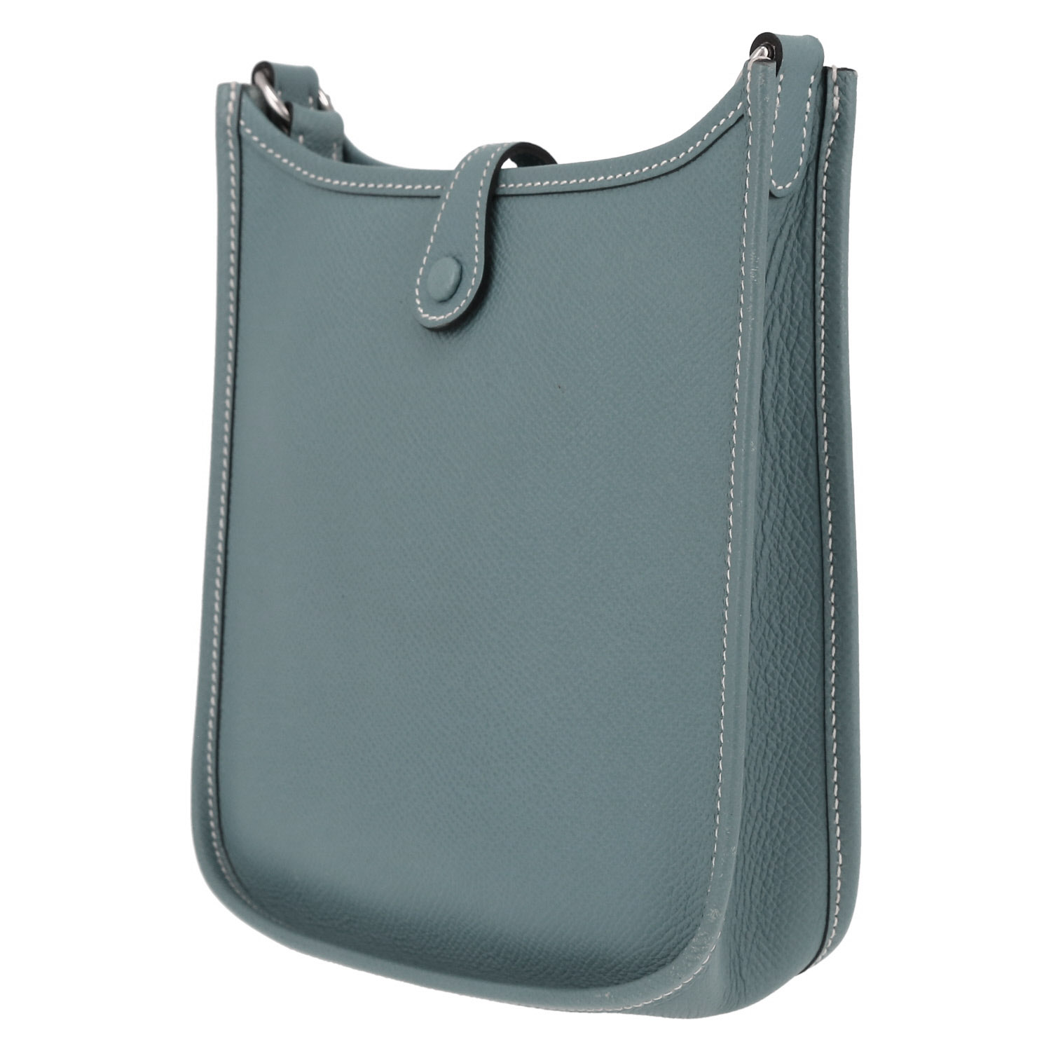 Borsa a tracolla Hermès  Mini Evelyne in pelle Epsom blu - Detail D5