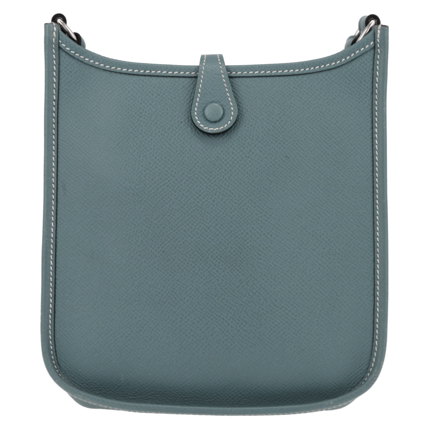 Borsa a tracolla Hermès  Mini Evelyne in pelle Epsom blu - Detail D7