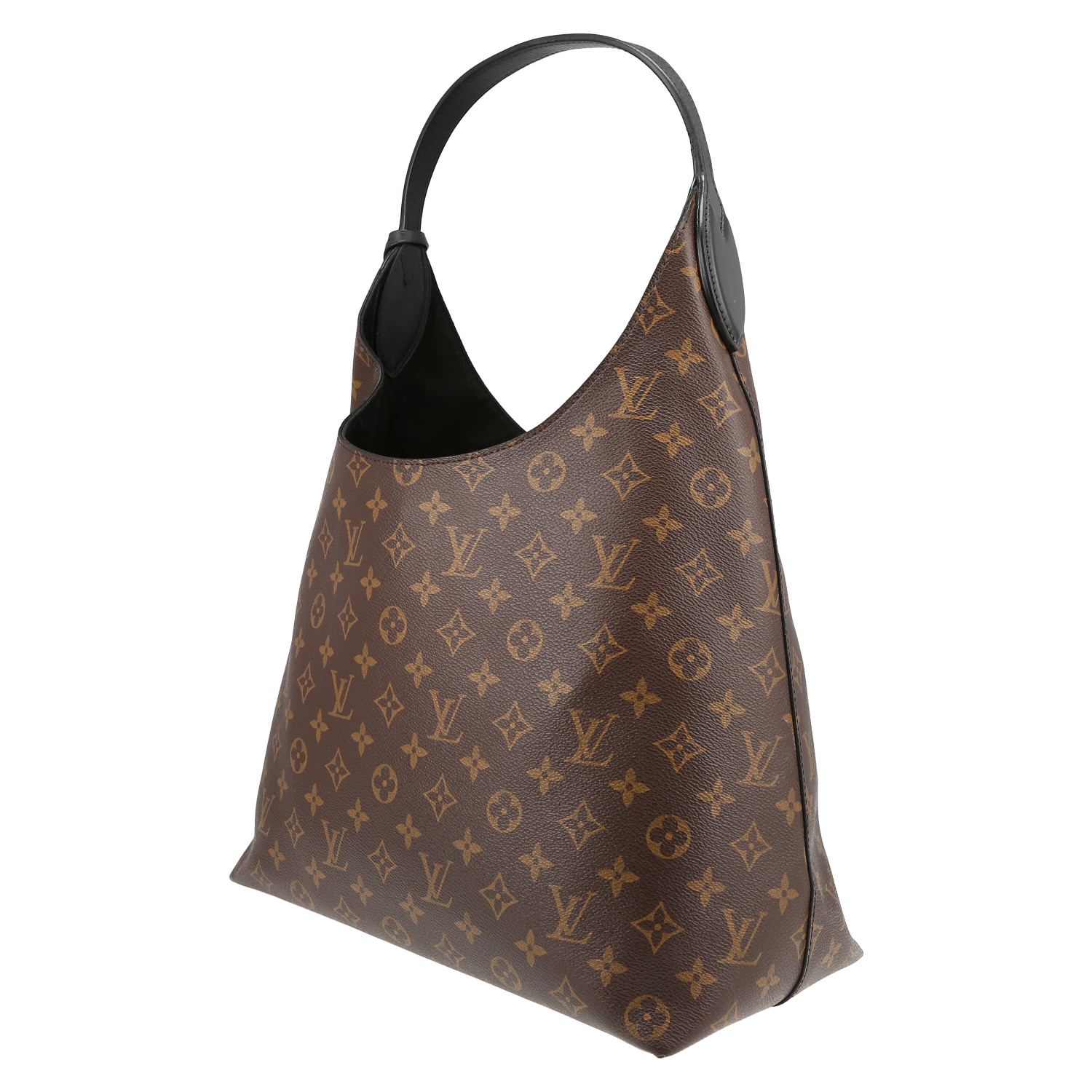 Sac cabas Louis Vuitton  Flower Hobo en toile monogram et cuir noir - Detail D5