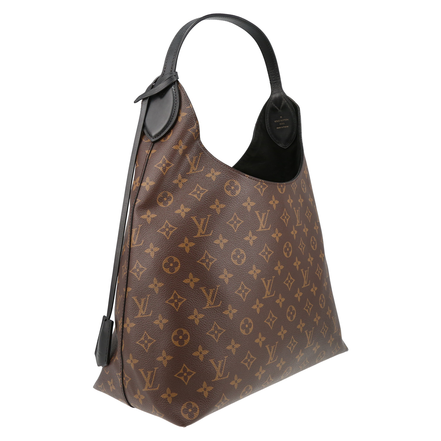 Sac cabas Louis Vuitton  Flower Hobo en toile monogram et cuir noir - Detail D6