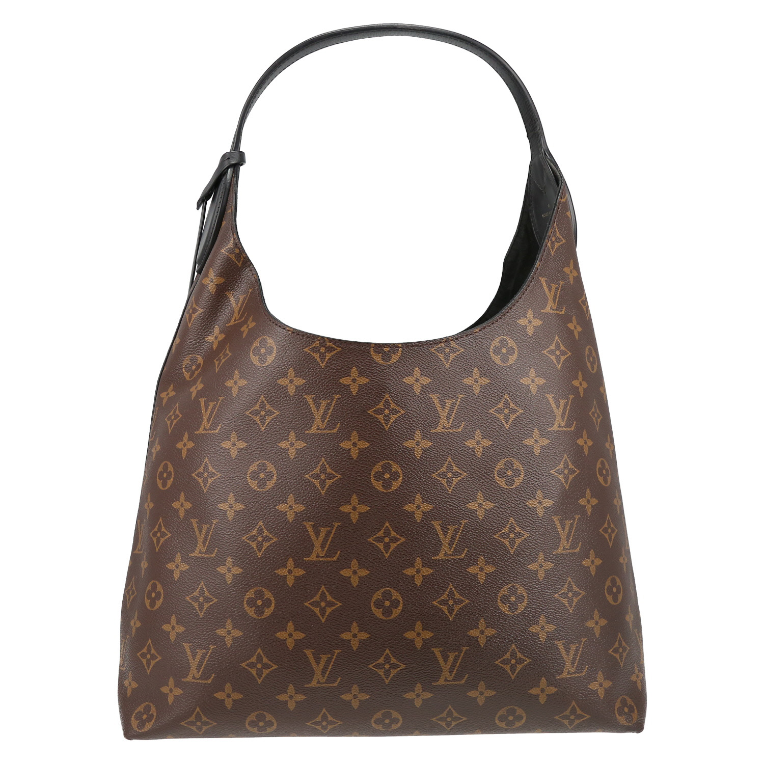 Sac cabas Louis Vuitton  Flower Hobo en toile monogram et cuir noir - Detail D7