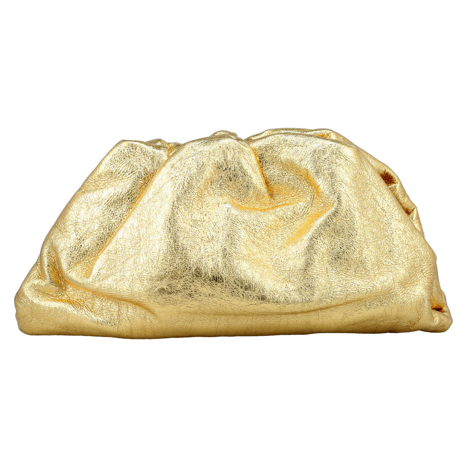 Bottega Veneta Pouch handbag/clutch in gold leather - Detail D2