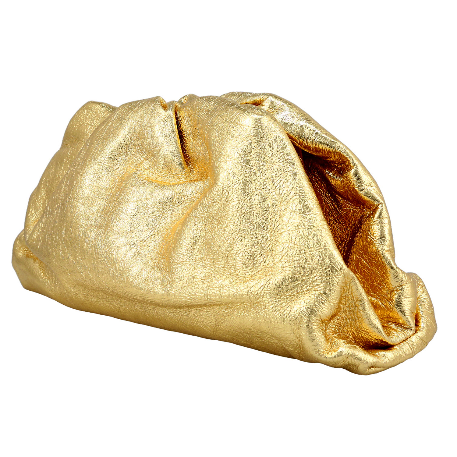 Bottega Veneta Pouch handbag/clutch in gold leather - Detail D3