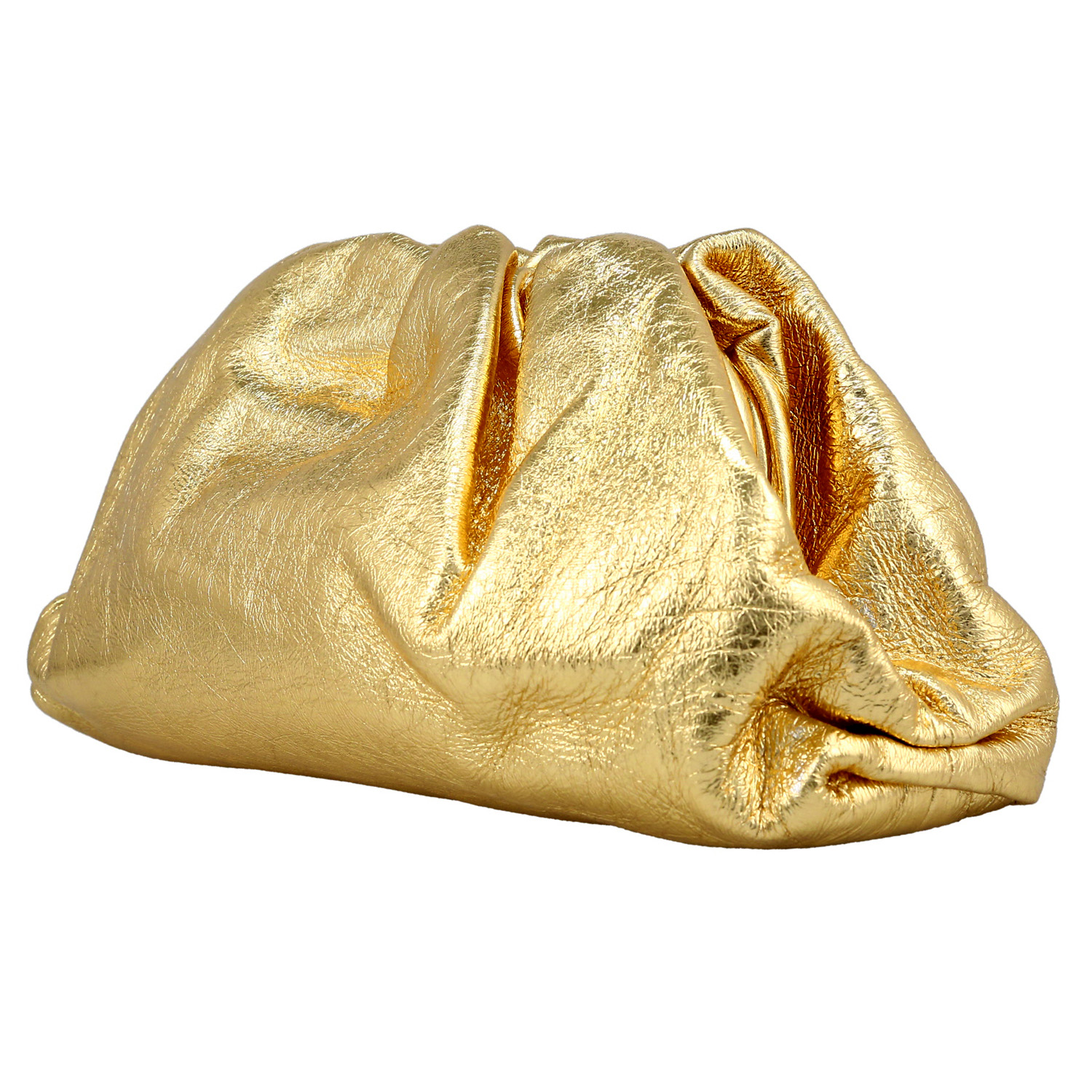 Bottega Veneta Pouch handbag/clutch in gold leather - Detail D5