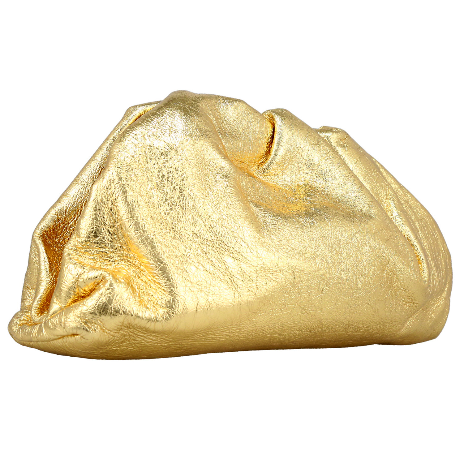 Bottega Veneta Pouch handbag/clutch in gold leather - Detail D6
