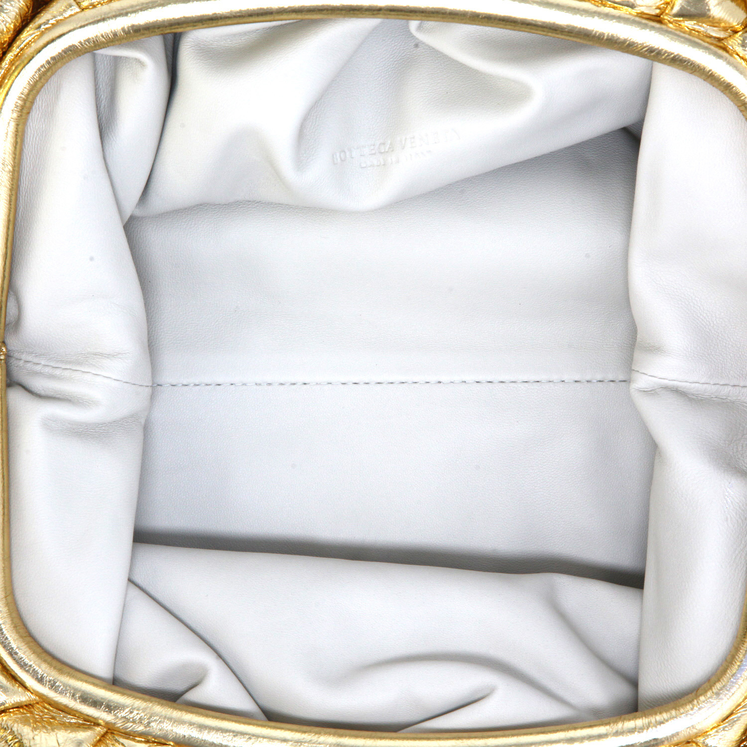 Bottega Veneta Pouch handbag/clutch in gold leather - Detail D8