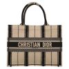 Shopping bag Dior  Book Tote in tela nera e beige - Detail D2 thumbnail