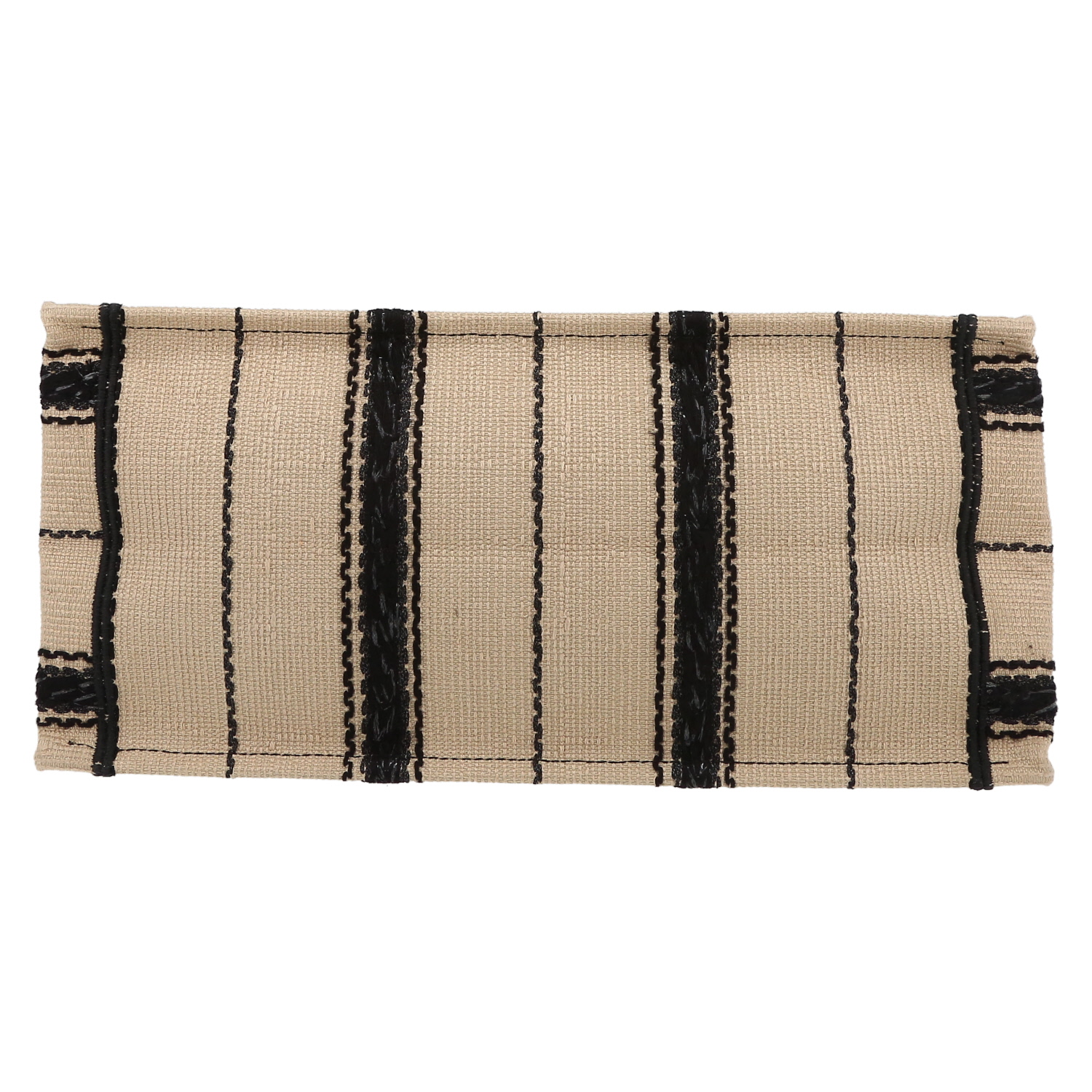 Dior Book Tote shopping bag in black and beige canvas - Detail D4
