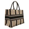 Dior  Book Tote shopping bag  in black and beige canvas - Detail D6 thumbnail