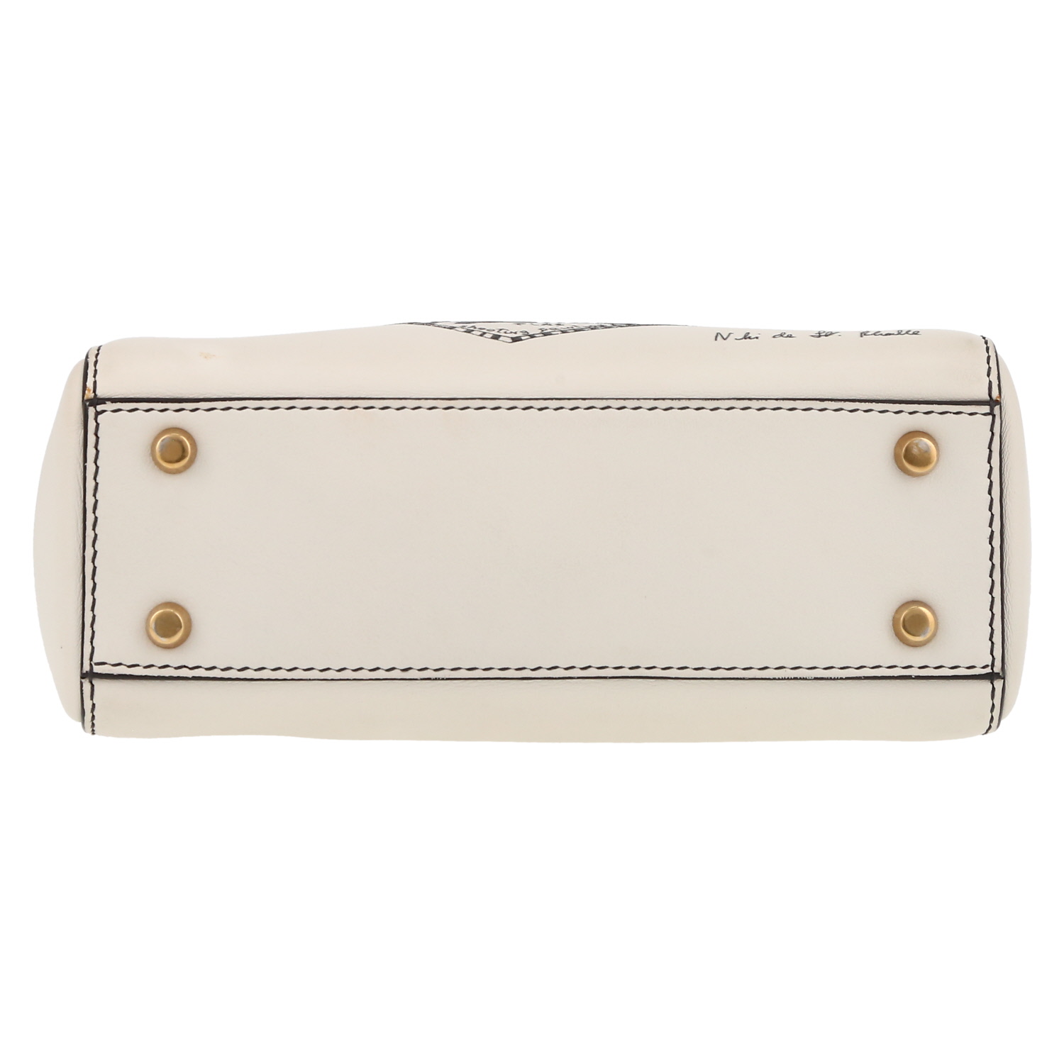 Dior  Lady Dior Edition Limitée Niki de Saint Phalle handbag  in white leather - Detail D4