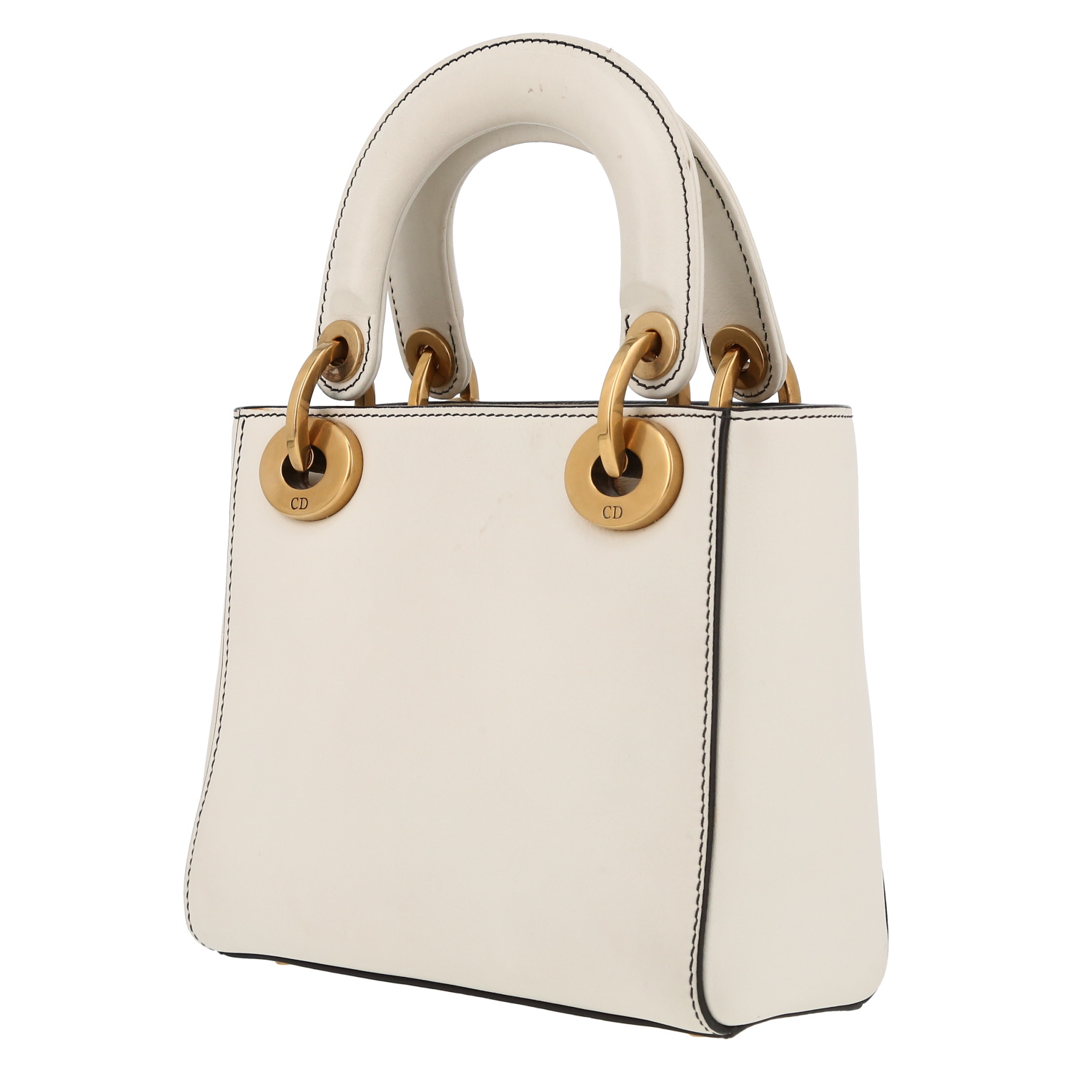 Dior  Lady Dior Edition Limitée Niki de Saint Phalle handbag  in white leather - Detail D5