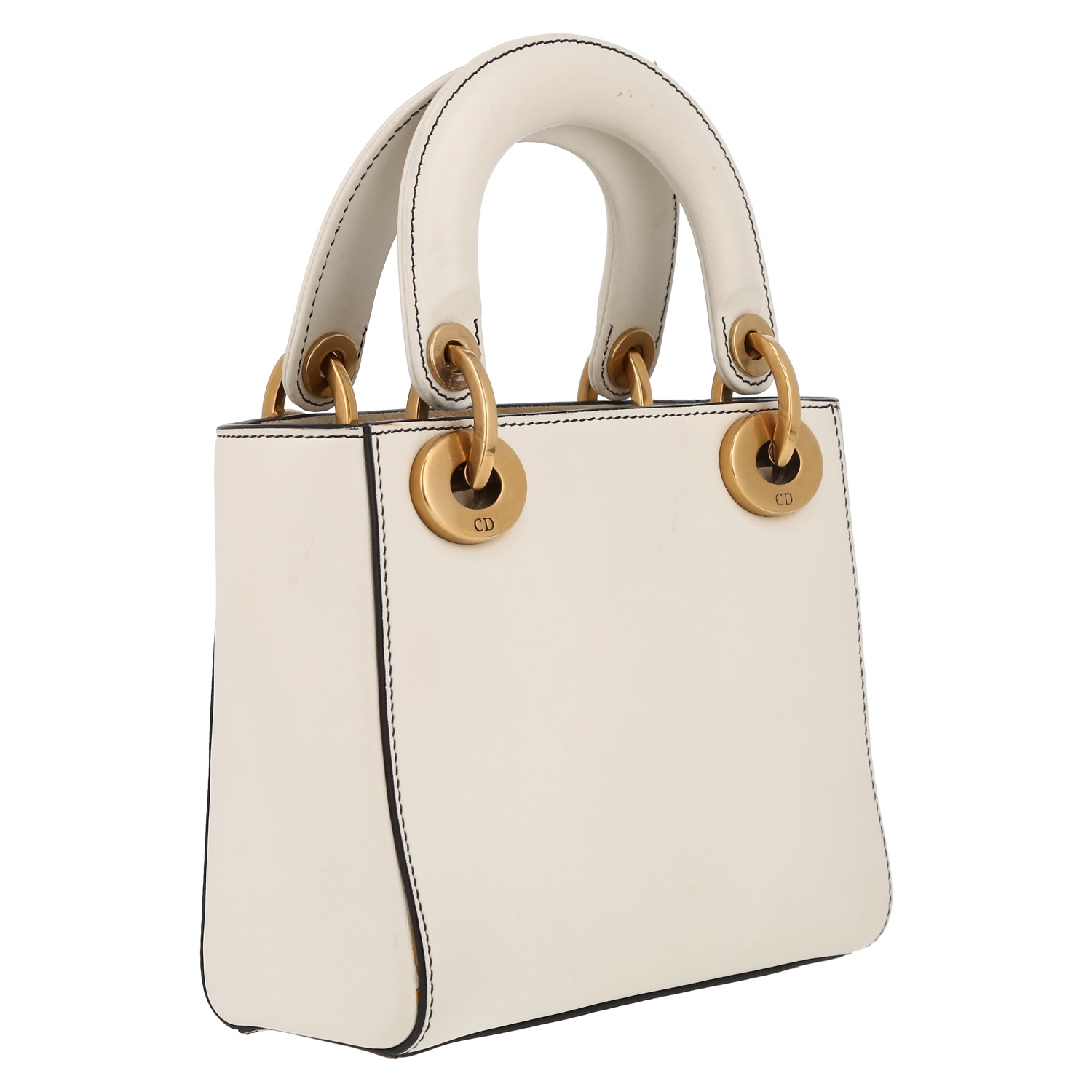 Dior  Lady Dior Edition Limitée Niki de Saint Phalle handbag  in white leather - Detail D6