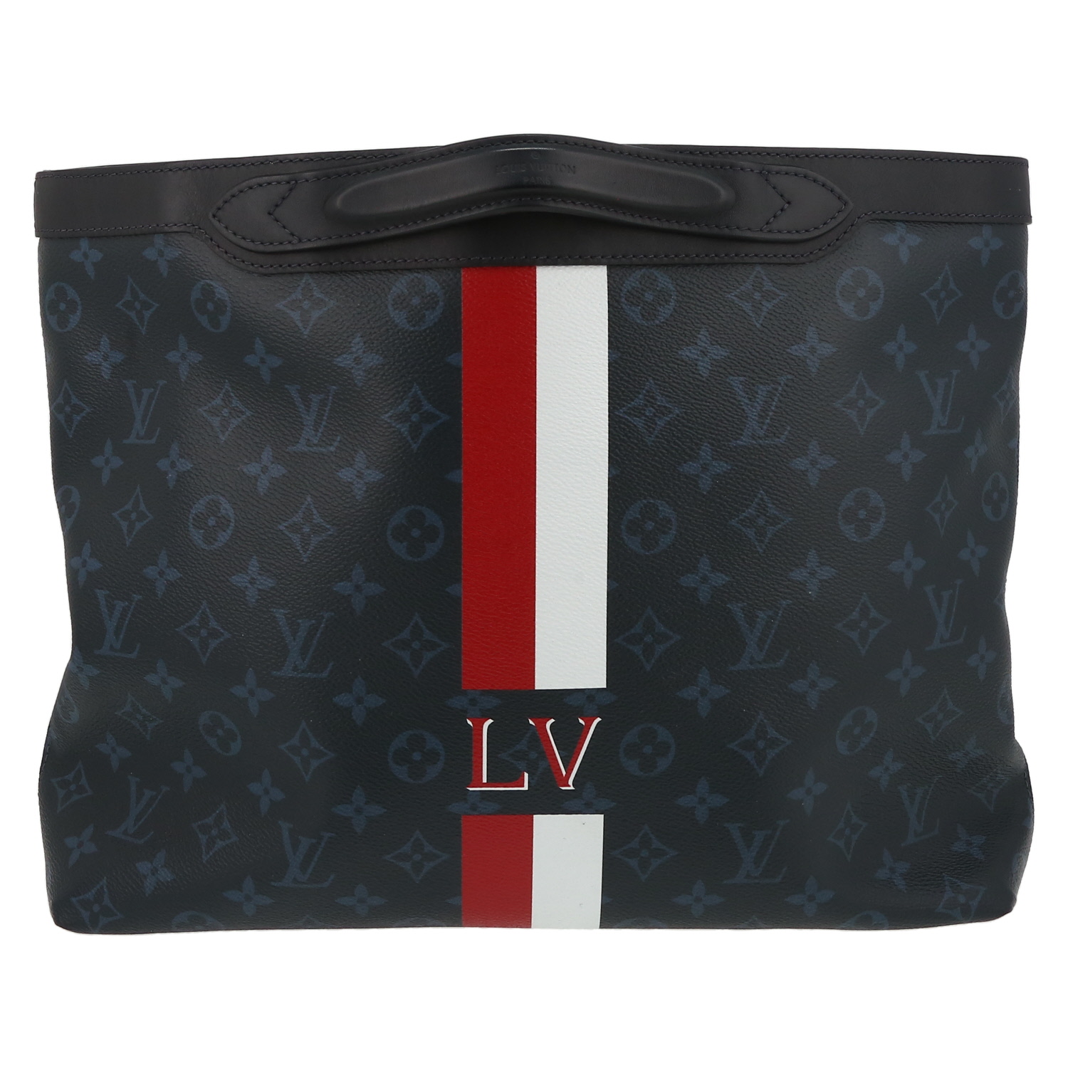 Louis Vuitton Monogram Cobalt Ultralight Tote Bag en lona Monogram negra y cuero negro - Detail D2