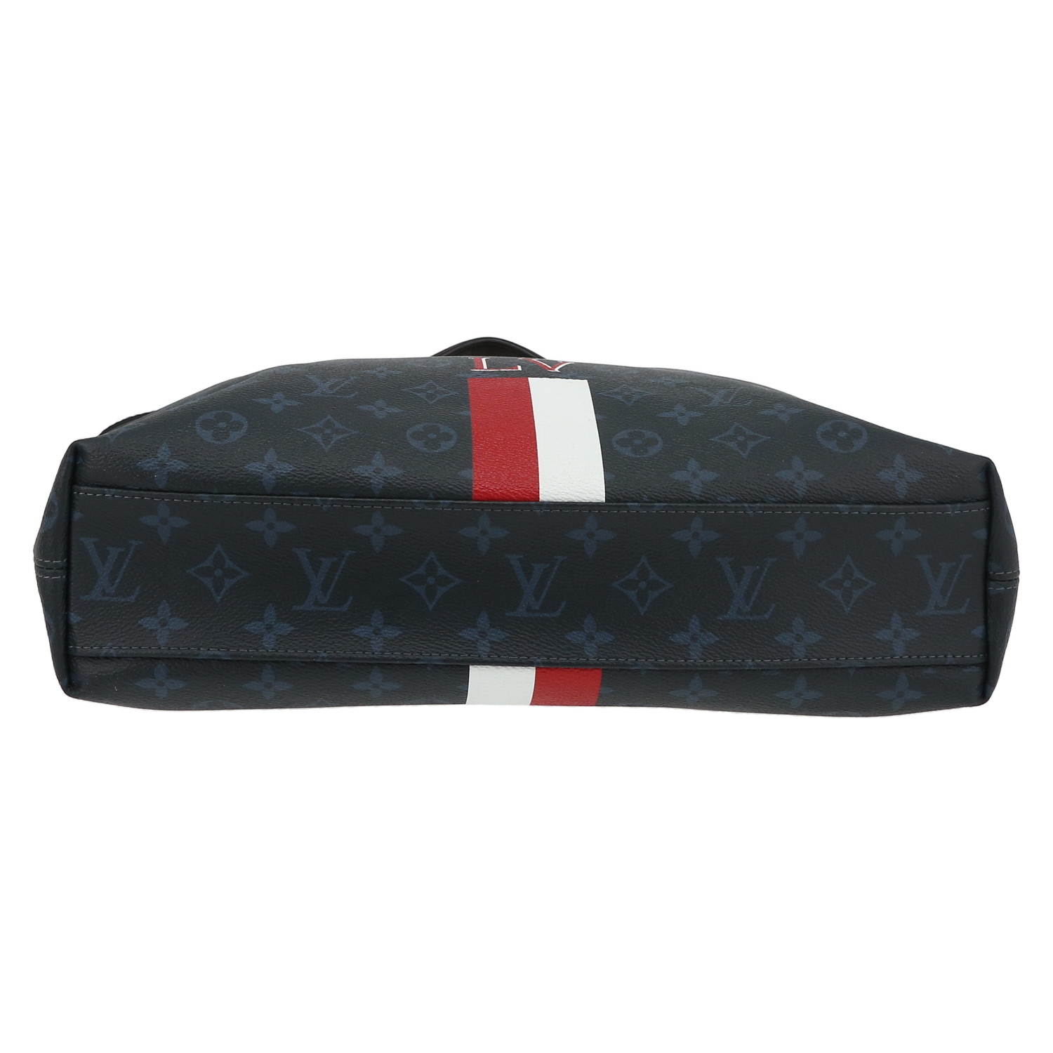 Louis Vuitton  Monogram Cobalt Ultralight Tote Bag in tela monogram nera e pelle nera - Detail D4