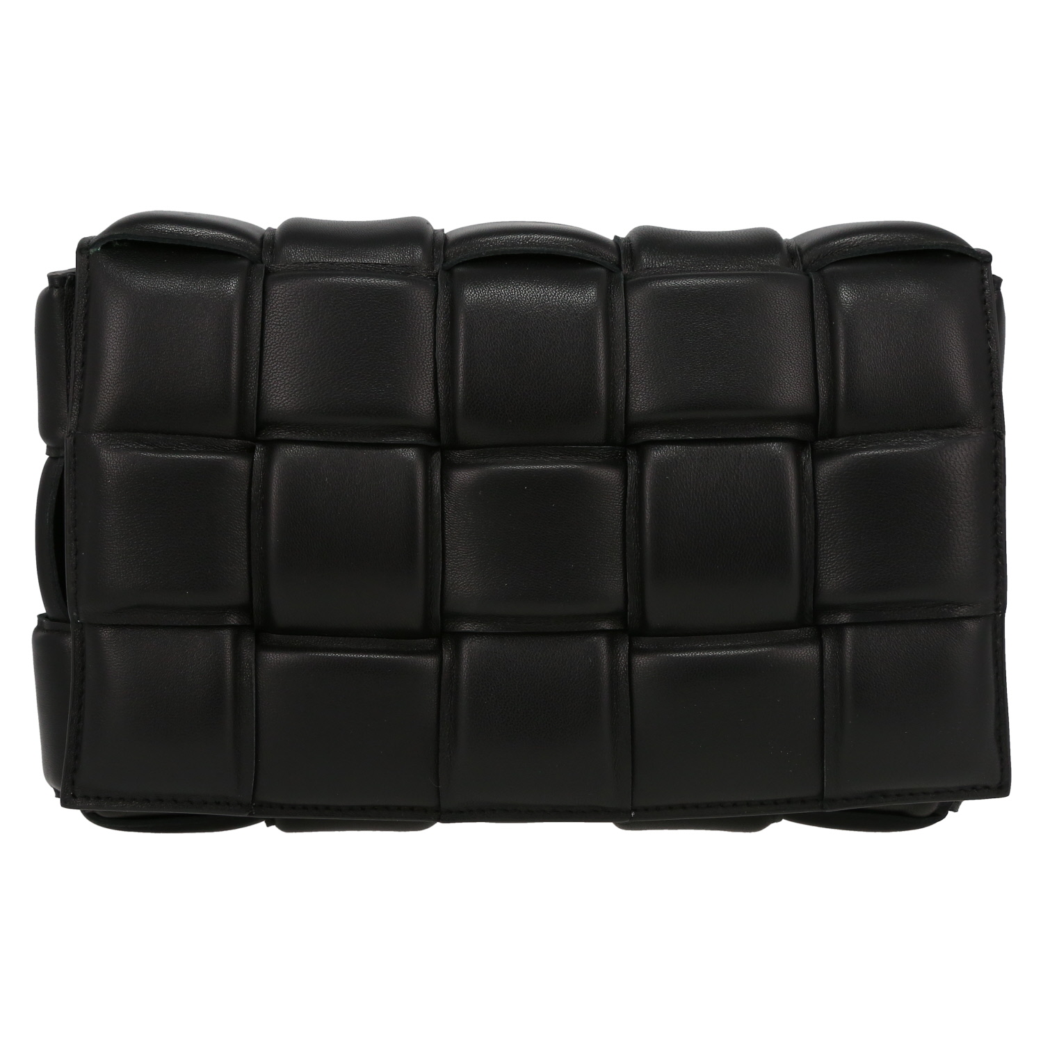 Borsa a tracolla Bottega Veneta  Padded Cassette in pelle intrecciata nera - Detail D2