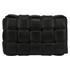 Bottega Veneta  Padded Cassette shoulder bag  in black intrecciato leather - Detail D2 thumbnail