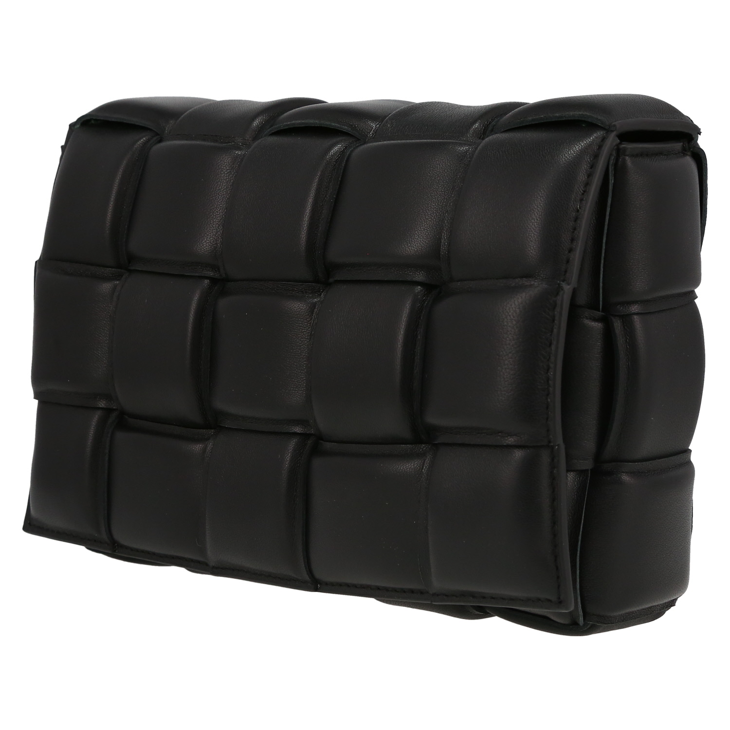 Sac bandoulière Bottega Veneta  Padded Cassette en cuir intrecciato noir - Detail D3