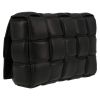 Bottega Veneta  Padded Cassette shoulder bag  in black intrecciato leather - Detail D6 thumbnail