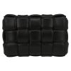 Bottega Veneta  Padded Cassette shoulder bag  in black intrecciato leather - Detail D7 thumbnail